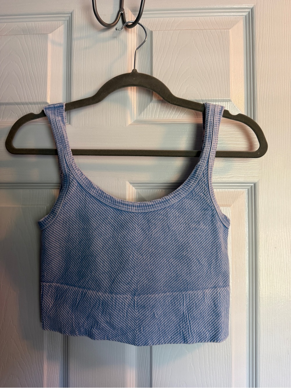 Nikibiki Light Blue Ribbed Crop Tank